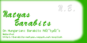 matyas barabits business card